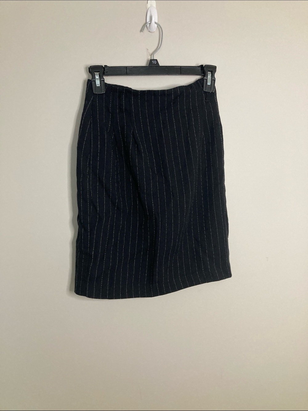 The Limited Navy Pinstripe Mini Skirt Wool Blend 2